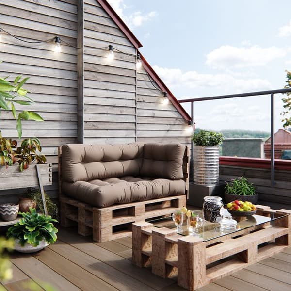 Vicco ensemble av pallkuddar Flocken, Stone, 120 x 80 cm 3 delar