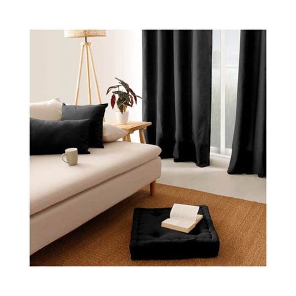 Golvkudde med fyllning - Svart - 50 x 50 cm - 100 % bomull