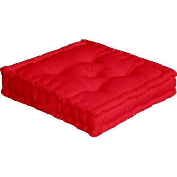 Golvkudde - Röd - 50 x 50 cm - 100% bomull - Naturlig - Typ Kudde