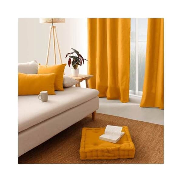 Golvkudde - 50 x 50 cm - 100 % bomull - Senap