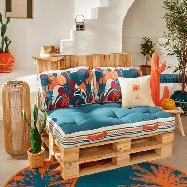 Utomhus golv-kudde "Yucatan" blå gås 120x80cm - Atmosphera inredningsdesigner - Blå gås