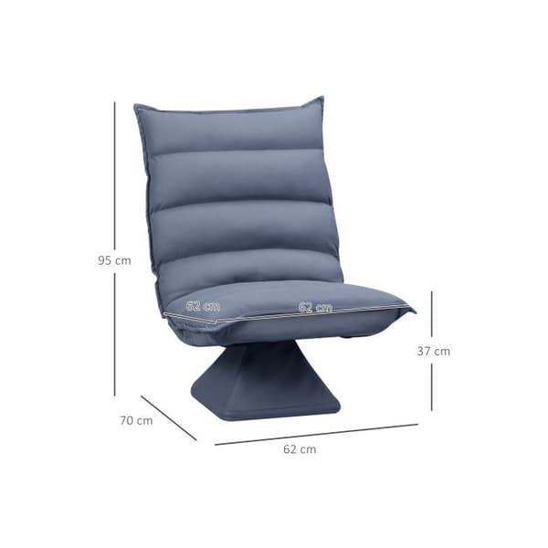 HOMCOM golvsoffa Snurrande meditationsstol Avkopplingsstol i mikrofiber Grå 62x62x95 cm