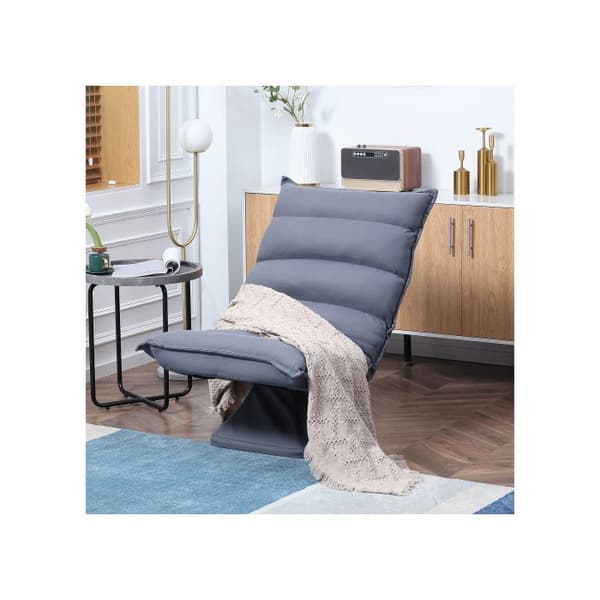 HOMCOM golvsoffa Snurrande meditationsstol Avkopplingsstol i mikrofiber Grå 62x62x95 cm