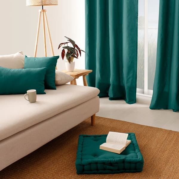 Enjoy Home - Panama golvkudde med handtag - 50 cm x 50 cm - Smaragdgrön