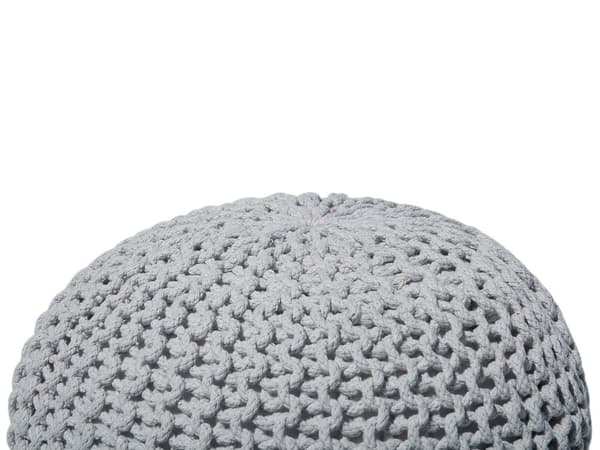 Sittpuff Ottoman Ljusgrå 50 x 35 cm Bomull Fyllning Rund Fotpall