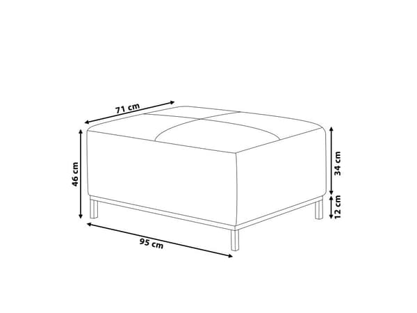 Ottoman Ljusgrå Tyg Stoppad Fotpall Rektangulär Minimalistisk Modern