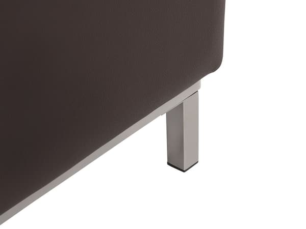Ottoman Brun Äkta läder Stoppad Fotpall Rektangulär Minimalistisk Modern