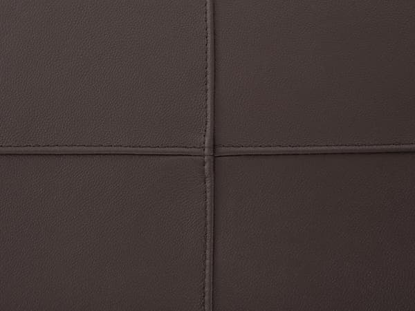 Ottoman Brun Äkta läder Stoppad Fotpall Rektangulär Minimalistisk Modern