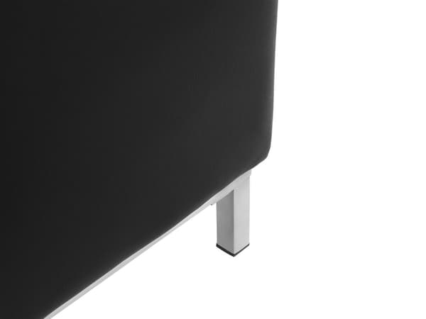 Ottoman Svart Äkta läder Stoppad Fotpall Rektangulär Minimalistisk Modern