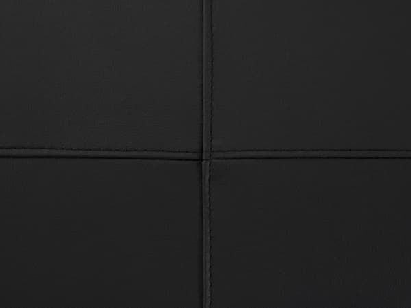 Ottoman Svart Äkta läder Stoppad Fotpall Rektangulär Minimalistisk Modern