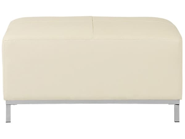 Ottoman Beige Äkta läder Stoppad Fotpall Rektangulär Minimalistisk Modern