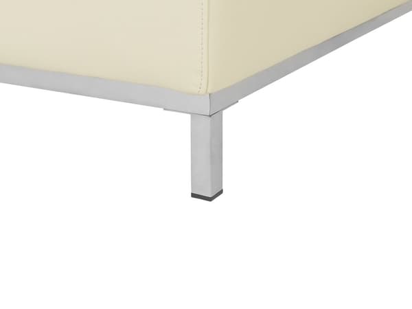 Ottoman Beige Äkta läder Stoppad Fotpall Rektangulär Minimalistisk Modern