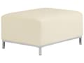 Miniatyrbild 1 av 7: Ottoman Beige Äkta läder Stoppad Fotpall Rektangulär Minimalistisk Modern