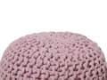Miniatyrbild 4 av 6: Puff Ottoman Rosa Stickad bomull EPS-pärlor Fyllning Rund Liten fotpall 40 x 25 cm