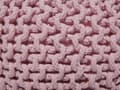 Miniatyrbild 6 av 6: Puff Ottoman Rosa Stickad bomull EPS-pärlor Fyllning Rund Liten fotpall 40 x 25 cm