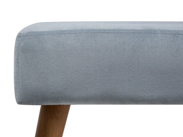 Fotpall Grå Sammet med träben Skandinavisk stil