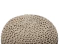 Miniatyrbild 4 av 6: Sittpuff Ottoman Beige 50 x 35 cm Bomull Fyllning Rund Fotpall