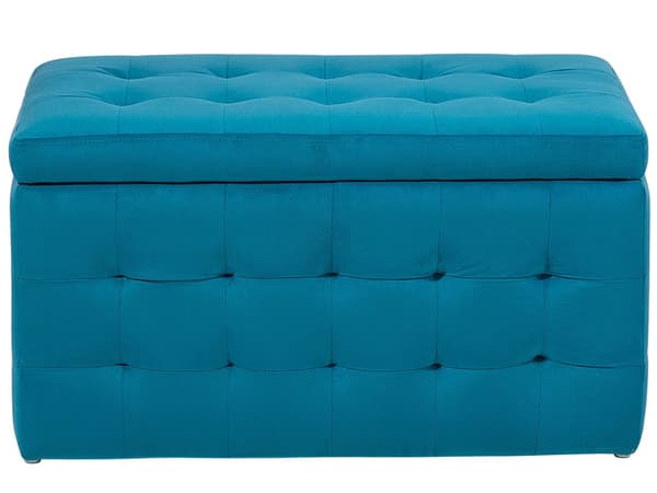 Rahi merensininen sametti verhoiltu 72 x 42 x 40 cm säilytystilalla tuftattu suorakulmio retro glamour tyyli