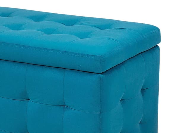 Rahi merensininen sametti verhoiltu 72 x 42 x 40 cm säilytystilalla tuftattu suorakulmio retro glamour tyyli