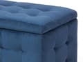 Pikkukuva 7 / 9: Rahi tummansininen sametti verhoiltu 72 x 42 x 40 cm säilytystilalla tuftattu suorakulmio retro glamour tyyli