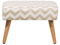 Pikkukuva 4 / 8: Jakkara beige 50 x 35 x 30 cm puuvilla kumipuujalat suorakulmio siksak-kuvio kevyt skandinaavinen