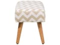 Pikkukuva 5 / 8: Jakkara beige 50 x 35 x 30 cm puuvilla kumipuujalat suorakulmio siksak-kuvio kevyt skandinaavinen