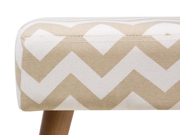 Jakkara beige 50 x 35 x 30 cm puuvilla kumipuujalat suorakulmio siksak-kuvio kevyt skandinaavinen