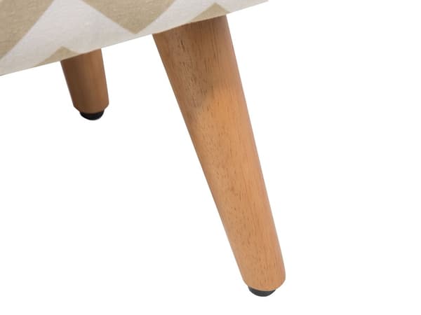 Jakkara beige 50 x 35 x 30 cm puuvilla kumipuujalat suorakulmio siksak-kuvio kevyt skandinaavinen