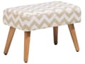 Pikkukuva 1 / 8: Jakkara beige 50 x 35 x 30 cm puuvilla kumipuujalat suorakulmio siksak-kuvio kevyt skandinaavinen