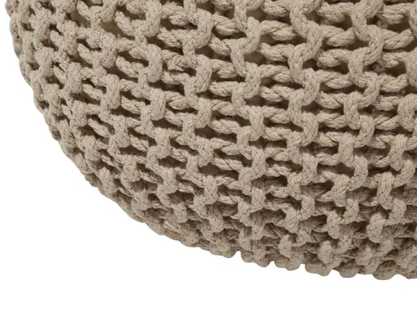 Rahi vaalea beige puuvilla ⌀ 50 x 35 cm neulottu pyöreä EPS-helmirae skandinaavinen boho tyyli