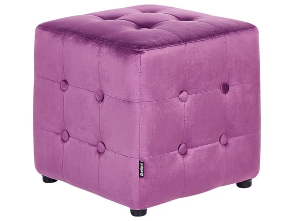 Rahi purppura sametti verhoiltu muovijalat 36 x 36 x 39 cm napitettu neliö retro tyyli