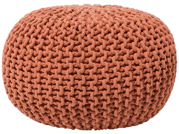 Puff Ottoman Koppar Stickad bomull EPS-pärlor Fyllning Fyrkantig liten fotpall 50 x 35 cm