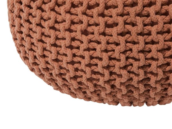 Puff Ottoman Koppar Stickad bomull EPS-pärlor Fyllning Fyrkantig liten fotpall 40 x 25 cm