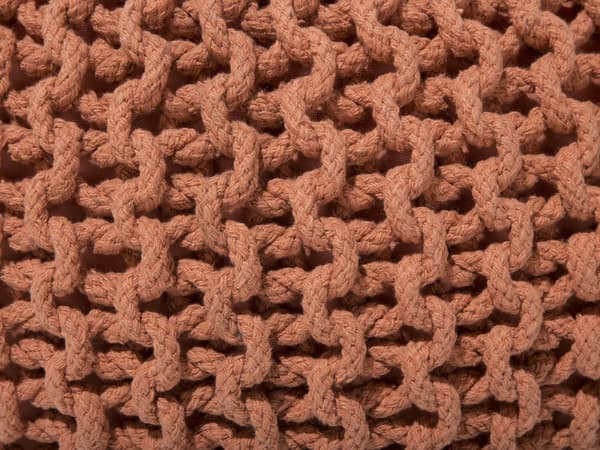 Puff Ottoman Koppar Stickad bomull EPS-pärlor Fyllning Fyrkantig liten fotpall 40 x 25 cm