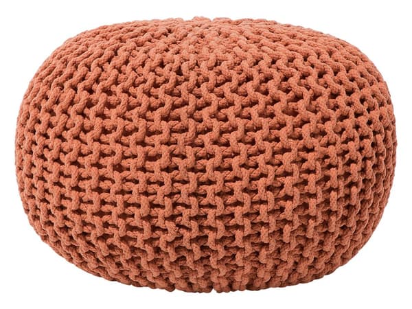 Puff Ottoman Koppar Stickad bomull EPS-pärlor Fyllning Fyrkantig liten fotpall 40 x 25 cm