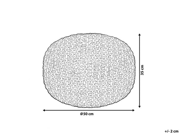 Puff Ottoman Mörkgrå Stickad bomull EPS-pärlor Fyllning Rund Liten fotpall 50 x 35 cm