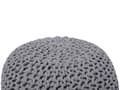 Miniatyrbild 4 av 6: Puff Ottoman Mörkgrå Stickad bomull EPS-pärlor Fyllning Rund Liten fotpall 50 x 35 cm
