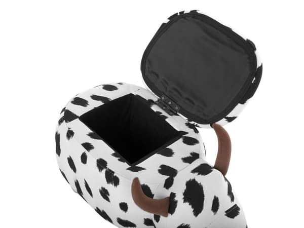 Barnpall med förvaring Svart och Vit Konstläder Träben Barnrum Sittpuff