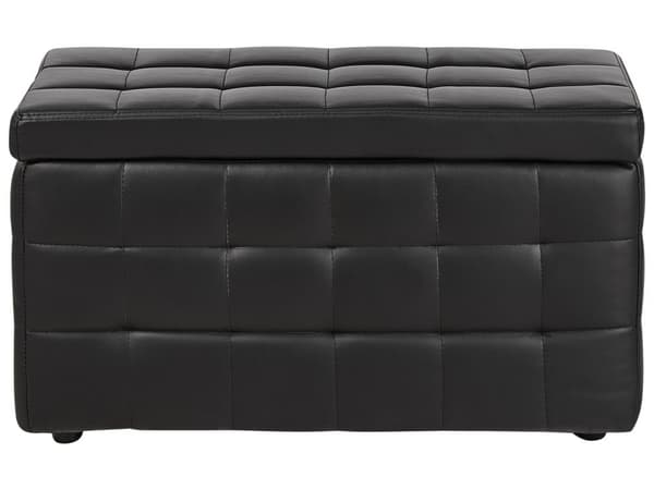 Rahi musta 72 x 40 x 42 cm keinonahka säilytystila tuftattu suorakulmainen retro glamour
