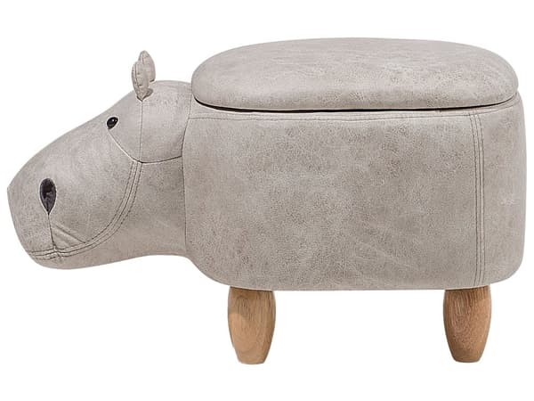 Eläinjakkara keinonahka säilytystila vaaleanharmaa 32 x 60 cm HIPPO