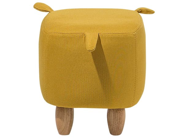 Eläinjakkara keltainen 50 x 35 x 32 cm kangas kumipuu possu lastenhuone moderni