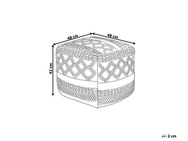 Puf Multifarvet Bomuld EPS Kugler 41 x 48 cm Stor Blød Firkantet Siddepuf Flettet Strikket Macrame Marokkansk Gulvpude til Stuen Boho Design