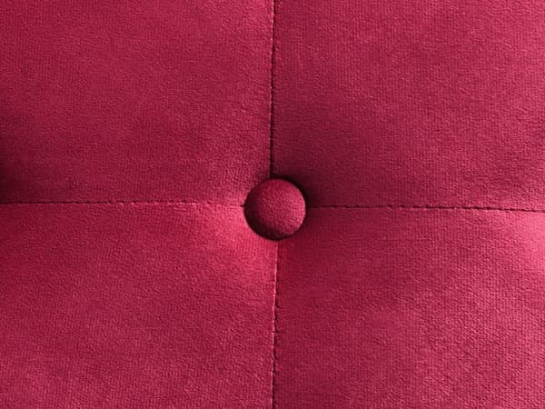 Fodskammel Pink velour rund puf-knap tuftet polstring