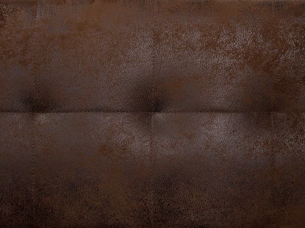 Ottoman Fodskammel Brun Kunstlæder med Skumfyld og Sølv Krom Metalben 41 x 80 x 80 cm Klassisk Moderne Tuftet Siddeplads Stueindretning