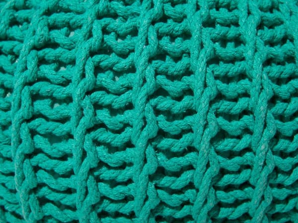 Puf Smaragdgrøn Strikket Bomuld 50x35cm Boho Moderne Design Rund Grøn Fodskammel Skammel Fodstøtte Siddepuf Nyt Hjem Boligindretning Sæde Stue