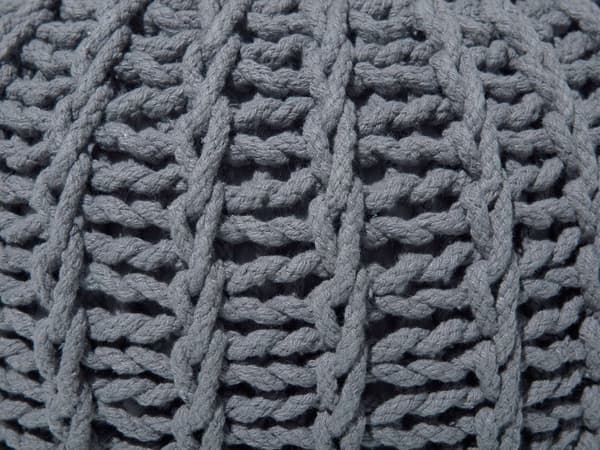 Puf Mørkegrå Strikket Bomuld 50x35cm Boho Moderne Design Rund Fodskammel Skammel Fodstøtte Siddepuf Nyt Hjem Sæde Stue Indretning Soveværelse