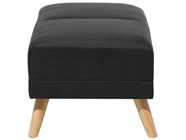 Fodskammel Polstret Sort Polyester i Lyst Gummitræ 128 x 45 cm Rektangulære Blød Fodskammel Minimalistisk Moderne Høj Kvalitet