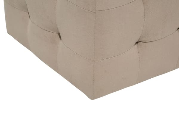 Skammel Lysebrun Velour Tuftet Polstring Sengebænk med Opbevaring