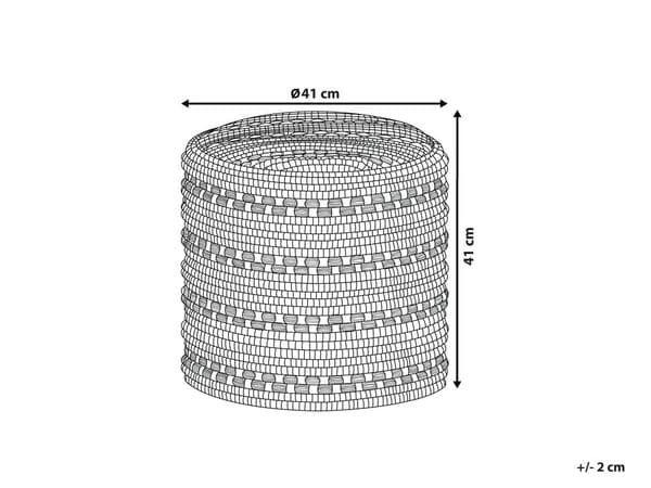 Puf Sort og Hvid Bomuld og Uld Flettet Macramé med EPS Kugler 41x41 cm håndlavet Stribet Komfortabel med Multifunktion