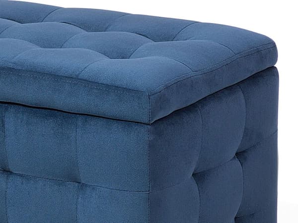 Skammel Mørkegrå Velour Tuftet Polstring Sengebænk med Opbevaring